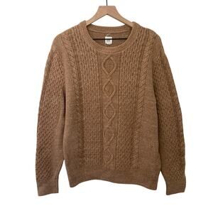 Gap Cottage Cozy Fall Indie Gritty Boho Cable Knit Oversize Brown Sweater Medium